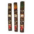 thumbnail image 2 of Zeckos Hand Carved Wood Double Tiki Mask Totem 40 inch Set of 3, 2 of 5