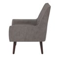 thumbnail image 4 of Valla Button Tufted Fabric Accent Chair, Dark Brown, 4 of 5
