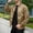Khaki, variant on Men's Classic Bomber Jacket, Satin Full Zip Military Style Coat with Arm Pocket, Casual Outerwear for Daily Streetwear Blue S