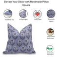 thumbnail image 4 of Fabdivine Block Print Throw Pillow Cover, 18x18 Inch Off white Linen Handmade Cushion Cover, Floral Print Boho Design Brown Pillow Cover for Sofa and Couch, 4 of 5