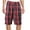 2 Burgundy/Black, variant on Men's Plaid Checkered Multi Pocket Elastic Waist Lightweight Casual Cargo Shorts (8 Black/Burgundy/White, XL)