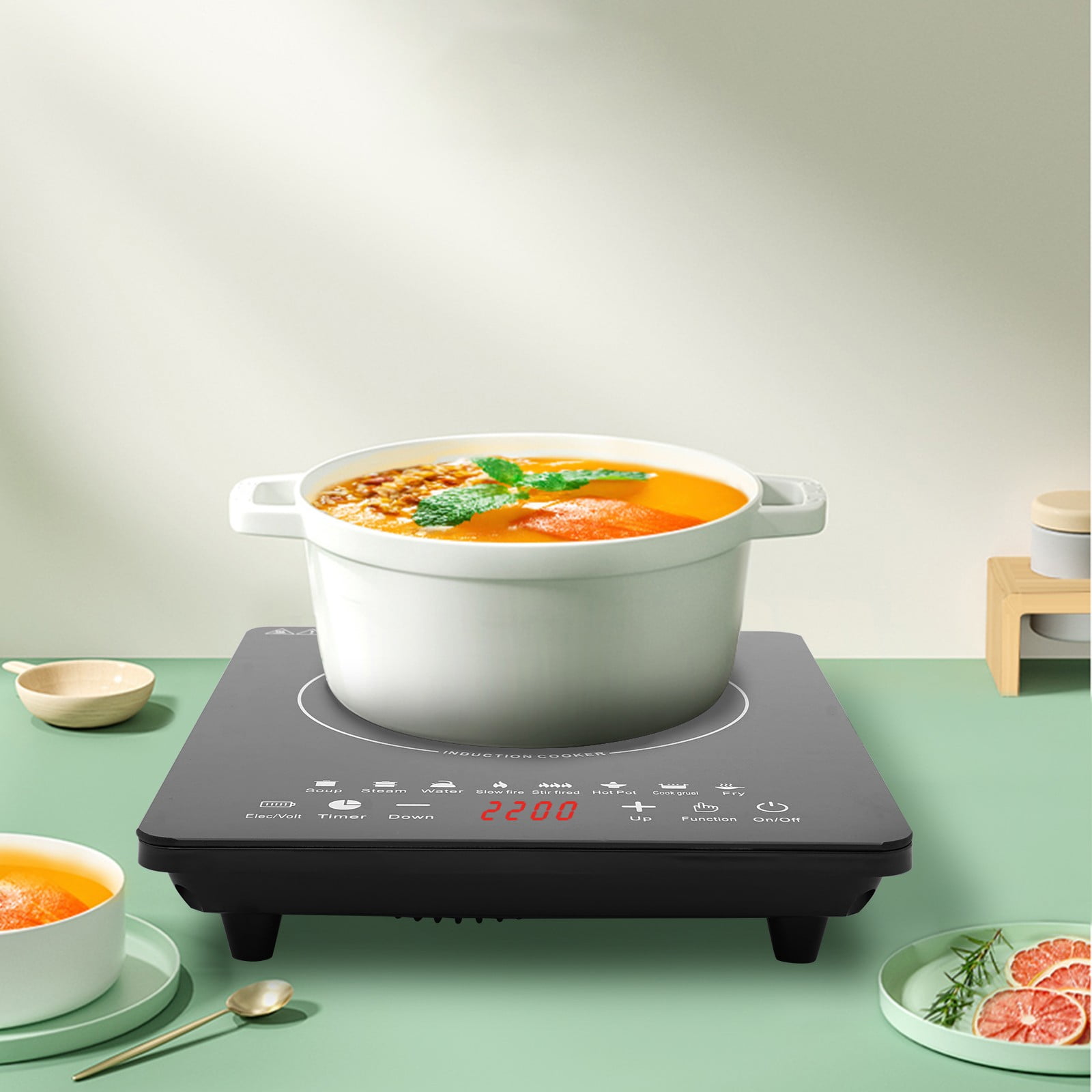750W Portable Kitchen Countertop Induction Cooktop Burner Electric Hot Stove