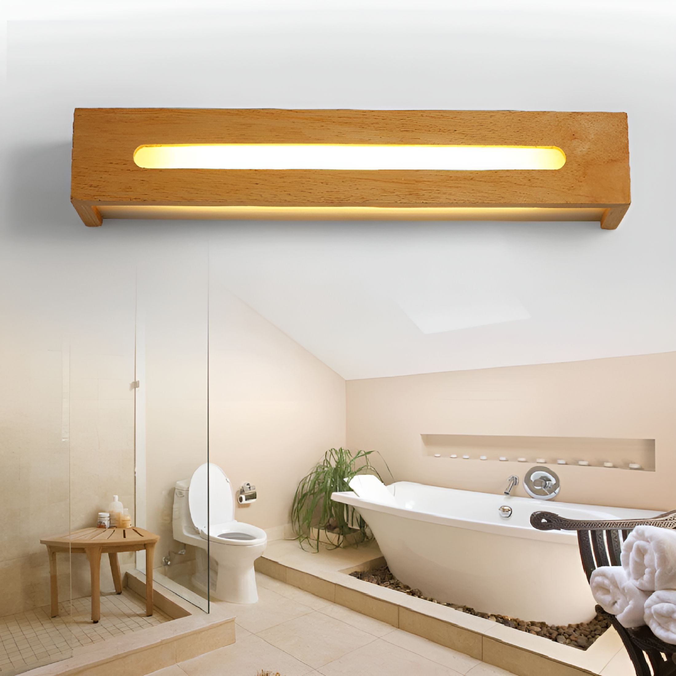 HIBIBUD 2026 New 1 Set Led Indoor Wall Lamps Bathroom Vanity Lights Fixture Wooden Mirror Bathroom Light for Bathroom, Vanity, Mirror, Home Lighting, Washroom, Bedroom