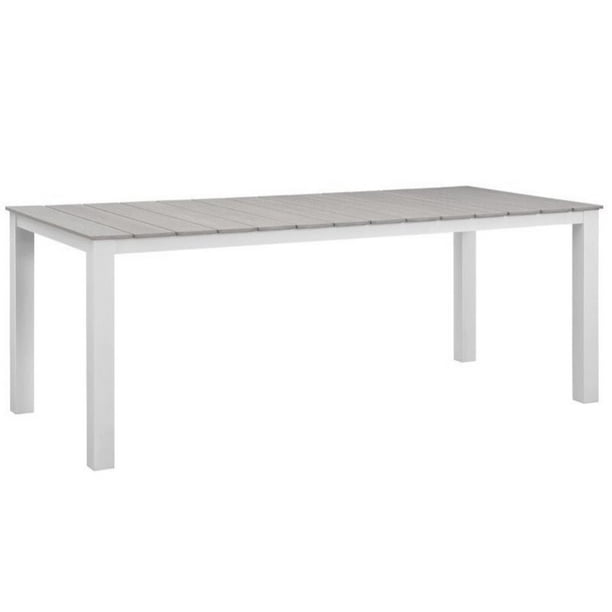 Hawthorne Collections Outdoor Dining Table In White And Light Gray Com Hawthorne Collections Outdoor Dining, White Patio Dining Tables