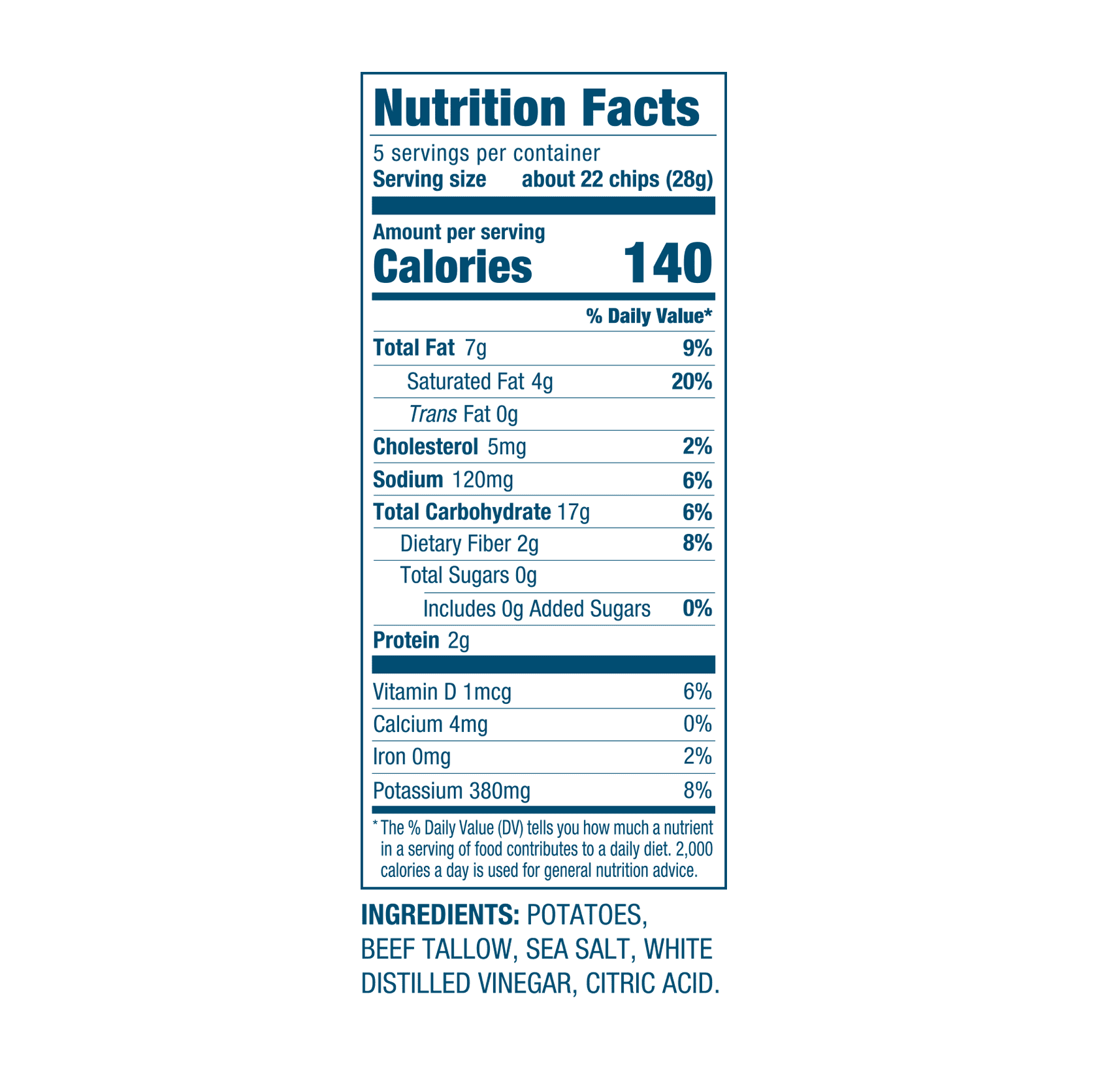 TIPS - Tallow Potato Chips Original - Salt & Vinegar