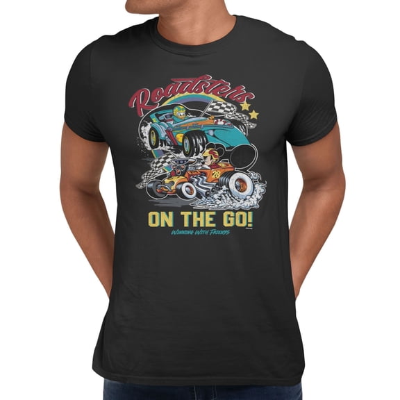 Disney Mickey Mouse Roadsters On The Go Men's T Shirt (Black, S-XXXL)