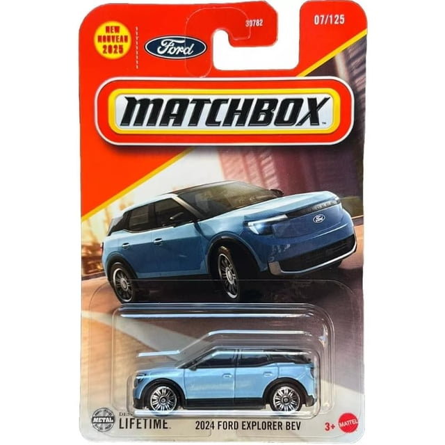 Caja de fósforos para Ford Explorer BEV 2024, escala 1:64, azul