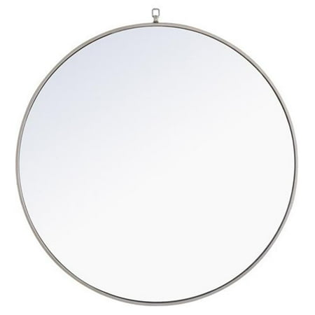 Elegant Lighting Mr4063s 36 In Eternity Metal Frame Round Mirror With Decorative Hook 44 Silver Canada Metal Frame Round Mirror, 36 Round Mirror Black Metal Frame