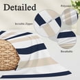thumbnail image 3 of Beige Navy Blue Striped Standard Pillow Covers, Farmhouse Stripe Art Soft Breathable Throw Pillow Cases with Invisible Zipper, Decorative Pillowcase Pillows Protectors for Sofa Bed Chair 20"x26", 3 of 9
