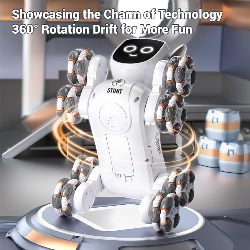 Remote Control Robot Dog Toys, RC Smart Robot Intelligent Pets 8WD Gesture Sensing Stunt Toys with Light and Music, Gifts for 8+ Years Old Boys Kids