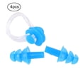 thumbnail image 3 of 4Pcs Waterproof Soft Silicone Swimming Earplugs Earmuff Nose Clips Clamp Set Tools(Blue), 3 of 8
