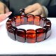 thumbnail image 1 of Blood Amber Look Resin Beaded Panel Bracelet, Red Tone, Buddhist Style, Single Strand, Boho Jewelry Gift for Men Women, 1 of 4