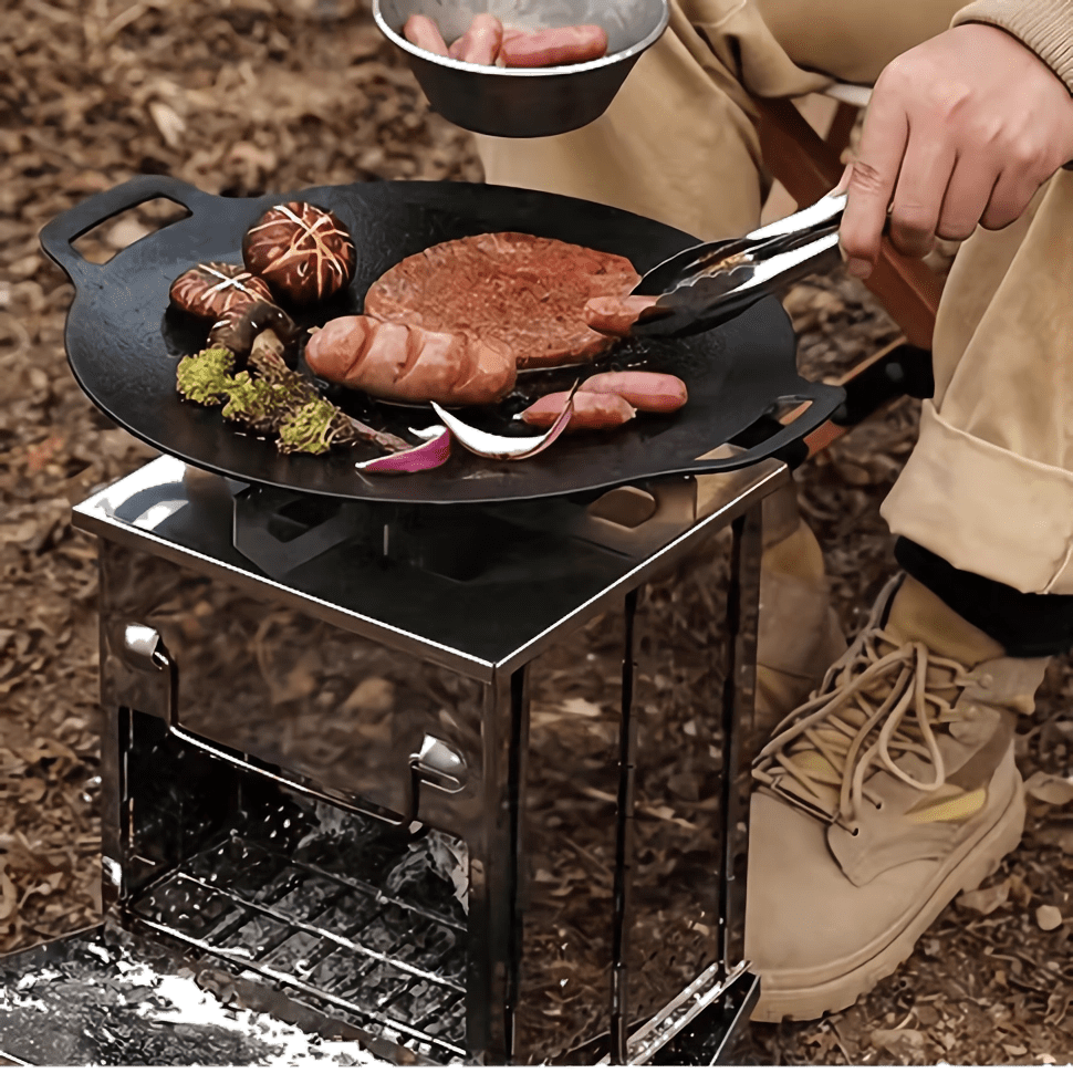 perfrom Foldable Stainless Steell Charcoal Grill, Outdoor BBQ Grill,Barbecue Grill for BBQ and Outdoor Backyard Cooking Portable  With Handbag.