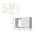 thumbnail image 2 of Miekor Furniture Oklahoma 2 Wall Cabinet, 2 Door Stackable Wall Mounted Storage Cabinet with 2 Side Shelf B5A9272, 2 of 6
