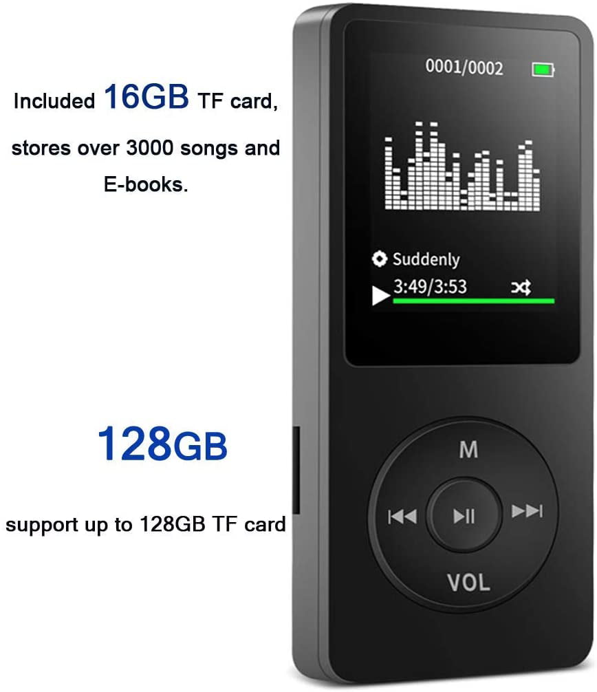 fortov forudsigelse Fantastisk MP3 Player, Music Player with 16GB Micro SD Card, Build-in  Speaker/Photo/Video Play/FM Radio/Voice Recorder/E-Book Reader, Supports Up  To 128GB - Walmart.com