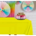 thumbnail image 6 of DecorRack 6 Pack Plastic Tablecloths, 54 x 108 inch Rectangular Disposable Table Covers for Parties, Events, Indoor Outdoor Use, Yellow (6 Count), 6 of 7