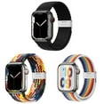 thumbnail image 1 of BRADCET 3Pack Braided Solo Loop Strap for Apple Watch Bands 44mm 45mm 38mm 40mm 41mm 42mm 49mm Women Men, Elastic Nylon Band Adjustable Sprot Loop for iWatch Series 8 7 SE 6 5 4 3 2 1 Nike, 1 of 11
