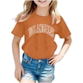 thumbnail image 2 of Tdoqot Girls Graphic T Shirts- Casual Short Sleeve Summer Fashion Kids Tops Orange Size 3 Years, 2 of 4