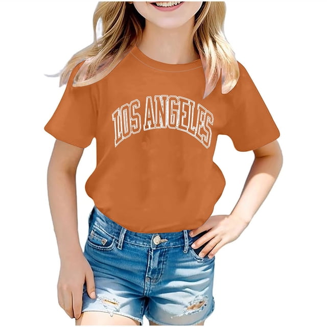 Birdeem Chemises pour Filles Chemises pour Enfants T-Shirt Graphique à Manches Courtes Col Rond Crop Top pour Filles et Garçons de 3 à 14 Ans T-Shirt Tee