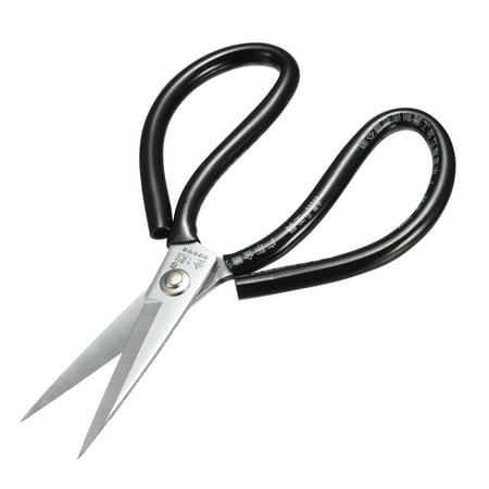 - Curved Blades 200mm Length Alloy Steel Leather Scissors Soft Rubber Grip Handle Scissor