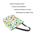 thumbnail image 3 of FORMRS Womens Canvas Tote Bag with Zipper Inner Pocket Shoulder Handbag, Retro Blue Floral, 3 of 7