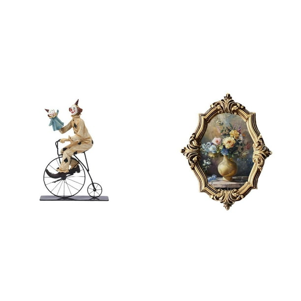 Figuras de payasos,Estatua de payaso,escultura,adorno de mesa,Colección de estatuillas de payasos adorables,Marco de fotos,Marco de fotos para decoración del hogar. Exhibidor de fotos.