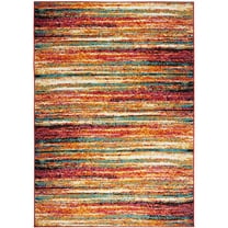 Home Dynamix Splash Cellis Contemporary Abstract Striped Area Rug, Orange/Blue, 7'10" Round