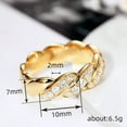 thumbnail image 2 of K-KED Romantic Gold plated Rings Women Cubic Zirconia Engagement Delicate Jewelry Sz 6-10-9, 2 of 6