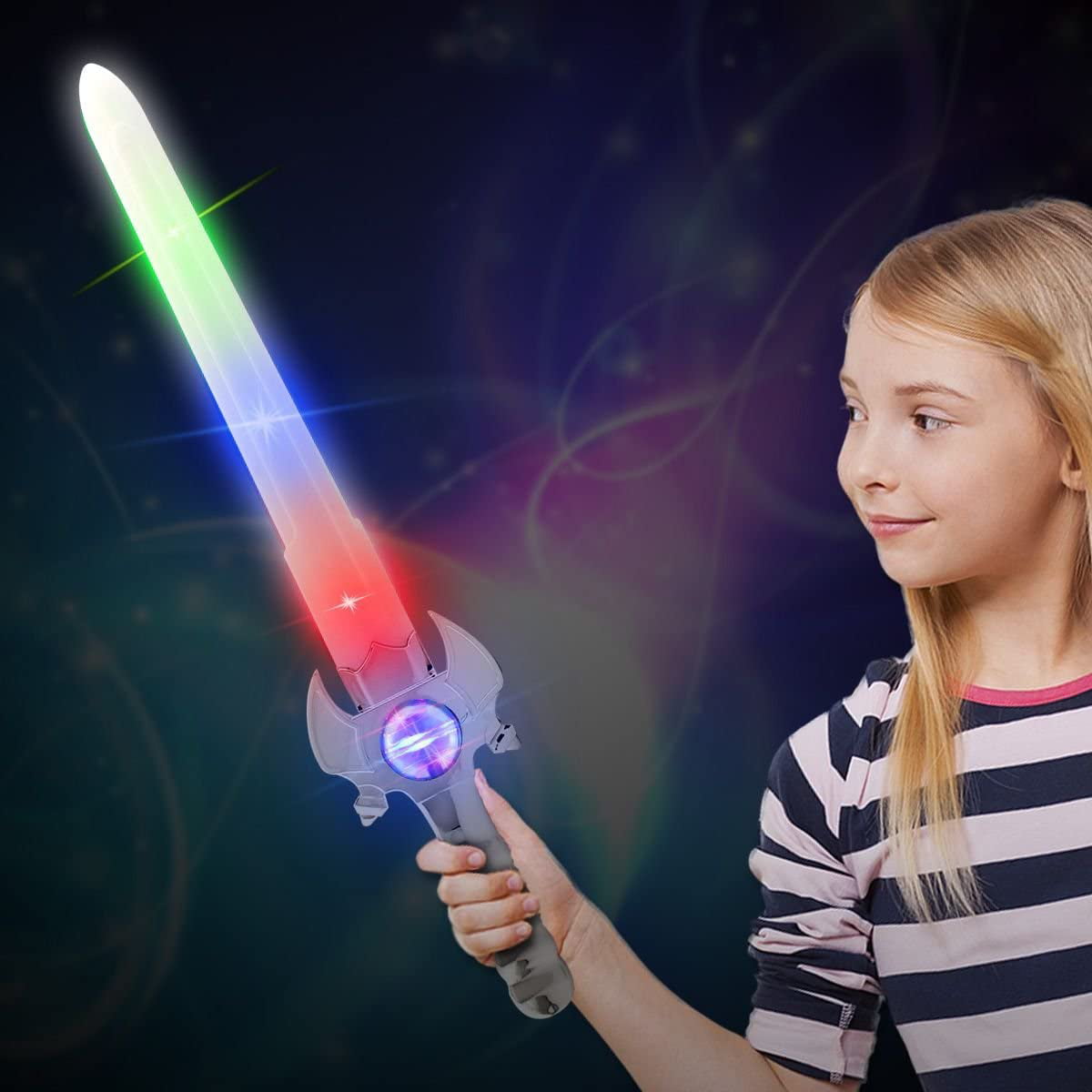 27.5 inch Light-Up Rainbow Super Sword Kids Children Action Adventure LED Toys 