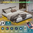 thumbnail image 3 of King Floating Bed Frame King Size Metal Platform Bed with LED Lights for Bedroom, No Box Spring Needed, Black, 3 of 7