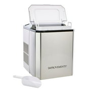 Improvements 26 lb. Self-Cleaning Compact Ice Maker with Scoop Restored Stainless Steel