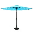 thumbnail image 7 of HARBOURSIDE 10ft Solar-Powered Outdoor Umbrella with LED Lights - 11 Solar LED Bulbs, Heavy Duty Base & Sand Bag for Patio/Garden/Poolside, Waterproof UV-Resistant Sun Shade Canopy,Blue, 7 of 7