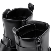 HARVEST LAND Women Chelsea Boots Fashion Low Heel Buckle Ankle Boots for Female Fall Winter