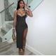thumbnail image 5 of Vestidos de fiesta de noche sexys con cortes laterales, vestidos de mujer con tirantes finos, escote en V, espalda descubierta, ajustados, vestido largo, elegante para cumpleaños y graduación, 5 of 5
