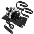 thumbnail image 1 of Kit de entrenamiento abdominal con rodillo de rueda AB, barras de flexiones, cuerda para saltar y rodilleras, perfecto entrenamiento abdominal para el core., 1 of 6