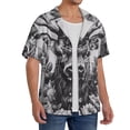 thumbnail image 2 of Fuzoiu Monochrome Deer Floral Print Men's Casual Short,Men's Short Sleeve Shirt,Mens Casual Button Down Shirts,Cuban Collar Summer Shirt for Beach, Vacation, and Outdoor Activities-4X-Large, 2 of 5