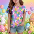 thumbnail image 2 of UngA Easter Shirts for Girls Graphic Tees for Kids Tops Bunny Short Sleeve T Shirts for Toddler Girls (Light Purple,10-11 Years), 2 of 6