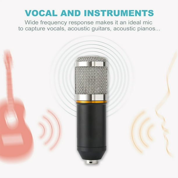 Microphone professionnel à condensateur, à enregistrement vocal, pour  téléphone, PC, Kit, karaoké, carte son, BM800 - garantie: 3 mois