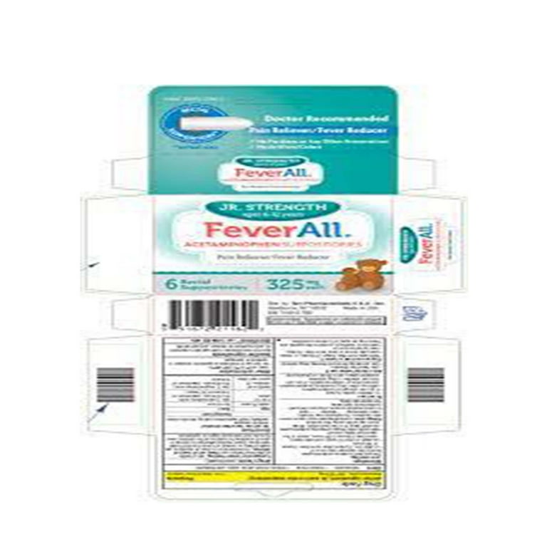 Pack Feverall Acetaminophen Suppositories JR Strength 325mg, 51 OFF