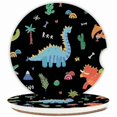 thumbnail image 1 of wonima02 Cute Dinosaur Cup Holders Car Coasters Set for Women/Men,2.56" 2 Pack Universal Auto Anti Slip Coaster with A Finger Notch,Ceramic Stone with a Finger Notch for Easy Move., 1 of 1