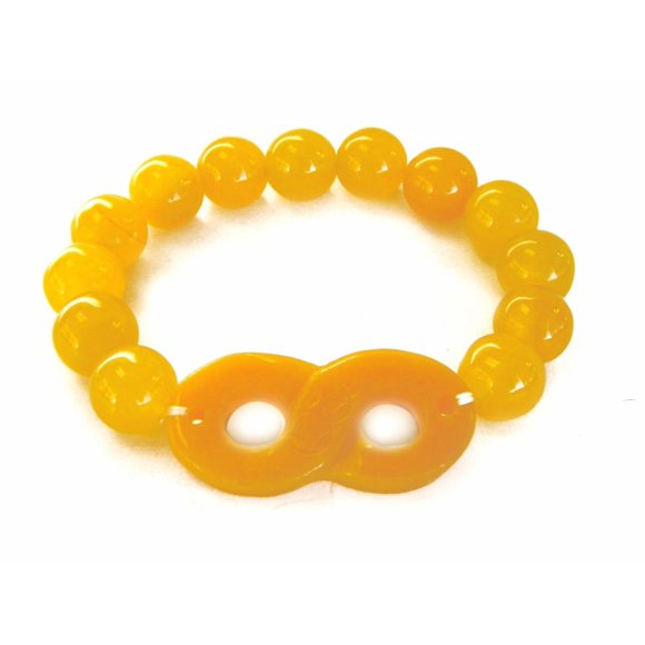 Pulsera Feng Shui Import con Cuentas de Jade Naranja y Símbolo de Infinito