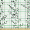 thumbnail image 2 of Botanical Upholstery Fabric by the Yard, Illustration of Outline Drawings of Vertical Growing Shepherd's Purse, Decorative Fabric for DIY and Home Accents, Dark Grey and White by Ambesonne, 2 of 5