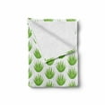 thumbnail image 2 of Agave Soft Flannel Fleece Blanket, Digital Illustration of Cactus Exotic Plant Motifs Print on Plain Backdrop, Cozy Plush for Indoor and Outdoor Use, 60" x 80", White and Lime Green, by Ambesonne, 2 of 6