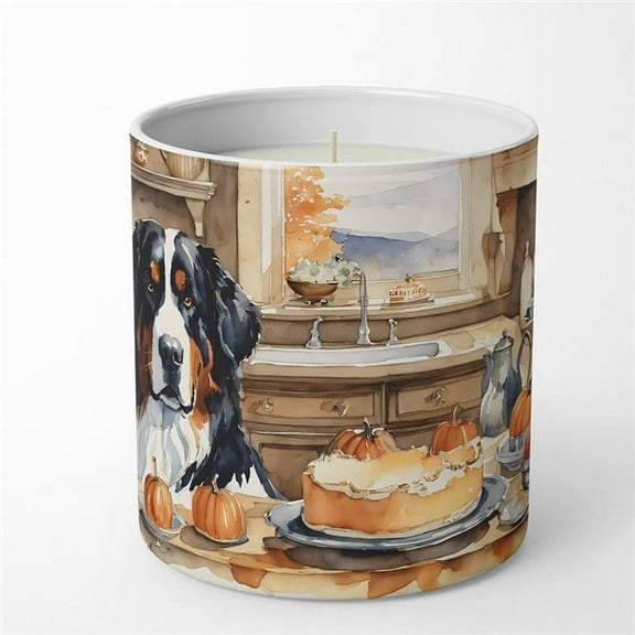 10 oz Unisex Bernese Mountain Dog Fall Kitchen Pumpkins Decorative Soy Candle