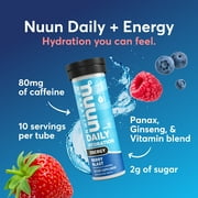 Nuun Energy: Electrolyte Drink Tablets 4-Pack (Mixed Flavors) Caffeine, B Vitamins, Ginseng