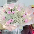 thumbnail image 6 of 20 pieces of Korean style bouquet packaging film with golden edges combined with 3 rolls of 1cm wide decorative satin ribbons, bouquet packaging paper set, Christmas gift packaging, 6 of 6
