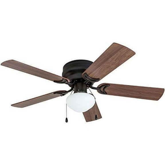 prominence home 50860 alvina led globe light hugger/low profile ceiling fan, 42 inches, bronze
