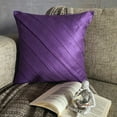 thumbnail image 3 of The HomeCentric Throw Pillow Cover With Zipper, Purple Pillows Cover, Textured Pintucks Solid Color Pillow Cases, Pack of 2, 14x14 inch (35x35 cm) Cushion Covers, Square Faux Suede Pillow - Purple, 3 of 10
