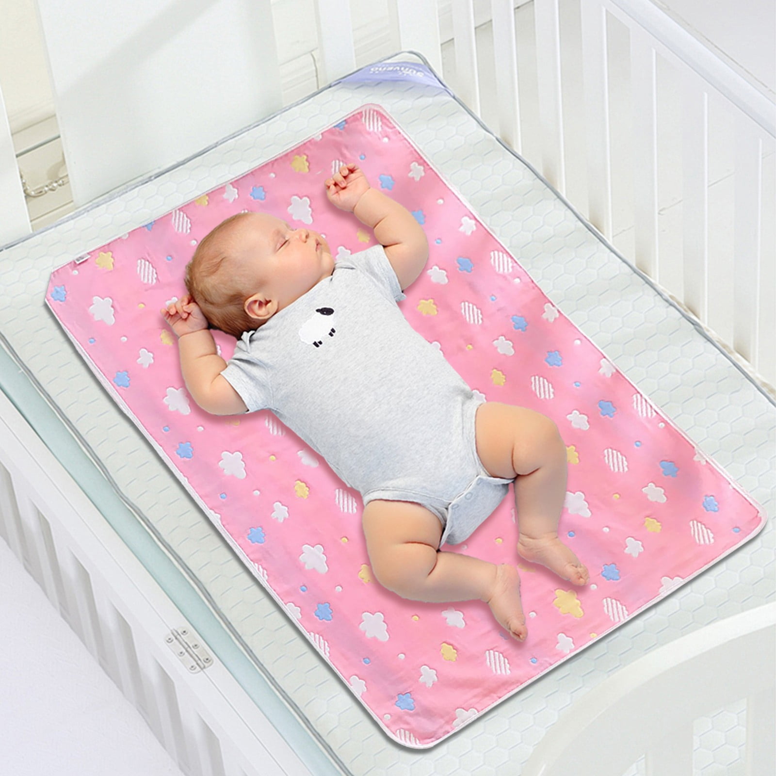 Large Waterproof Changing Mat 28x47 in Cotton Incontinence Pad Seniors Breathable Menstrual Sheet Non Slip Washable Protector Beds Extended Care