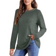 thumbnail image 1 of Pull Décontracté pour Femmes Col Rond Manches Longues Sweat-Shirt Oversize Automne Hiver Pull Tops (L), 1 of 5